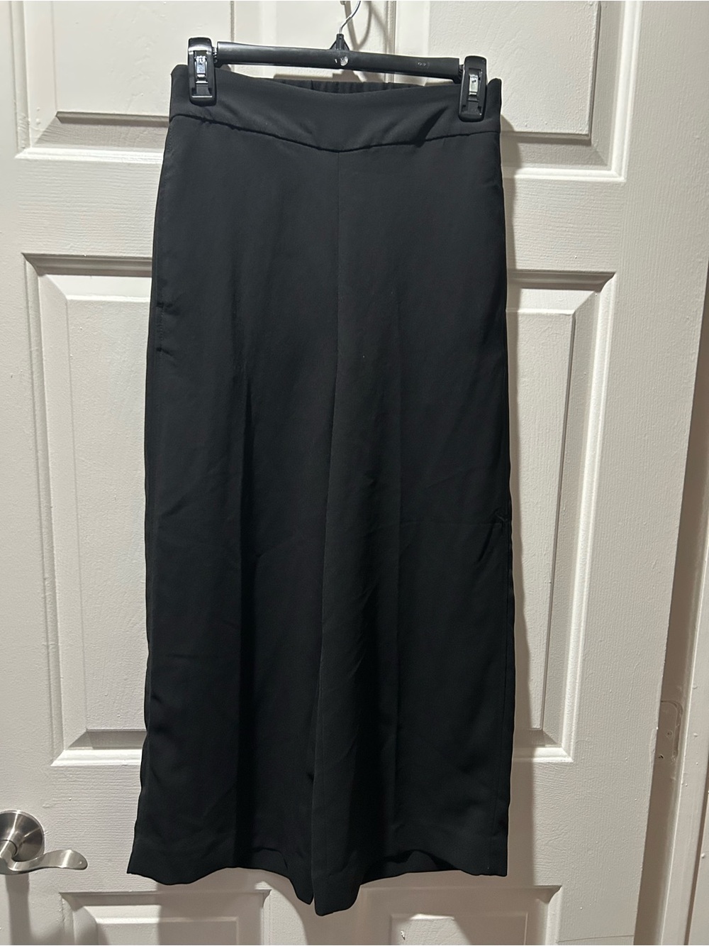 Madewell Women’s Huston Wide Leg Pull-On Pants in True Black Size XS